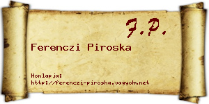 Ferenczi Piroska névjegykártya