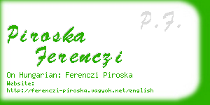 piroska ferenczi business card